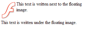 The text under the image ignores the float property