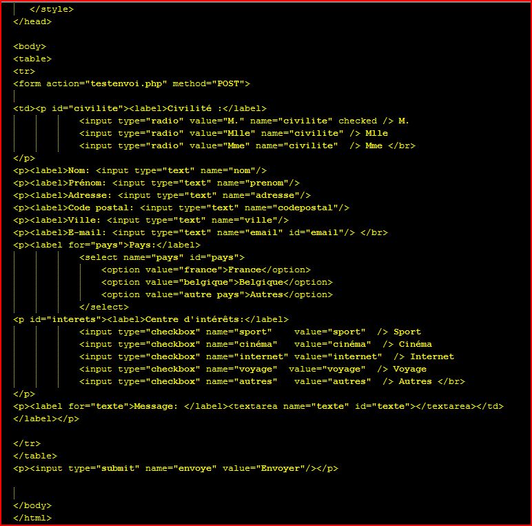 [Résolu] MISE EN PAGE D'UN FORMULAIRE PHP - FORMULAIRE PHP par MrFab ...