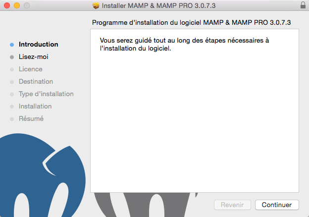 Installation de MAMP