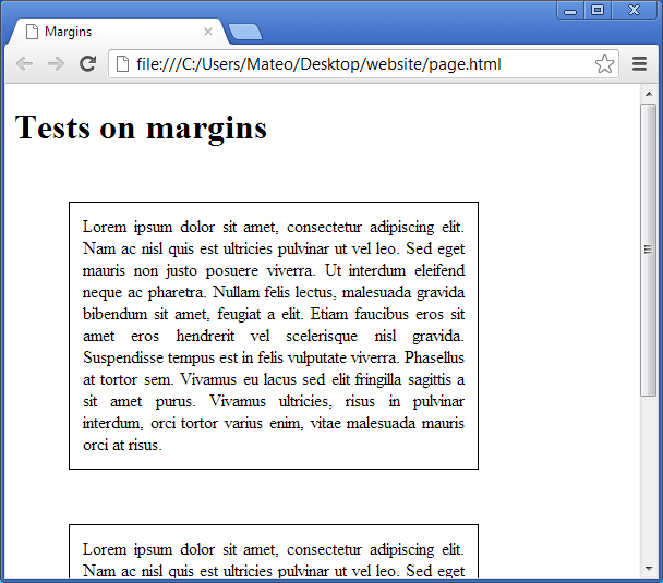 An inner margin added to paragraphs