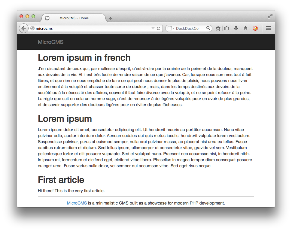 Page d'accueil avec Bootstrap