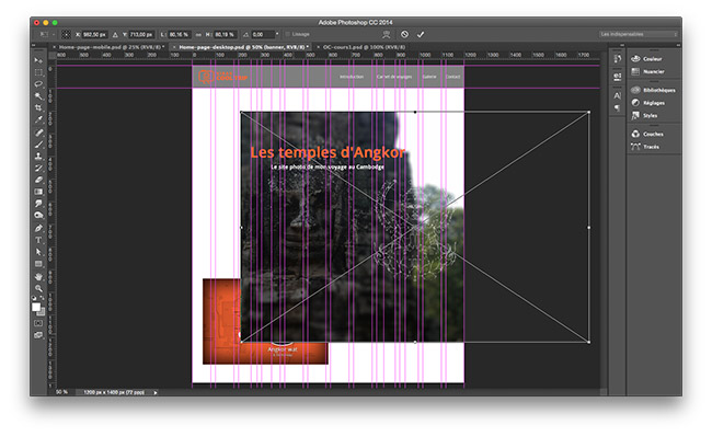 J'importe beaucoup de fichiers psd sur mon document de mise en page et bien sûr je les adapte