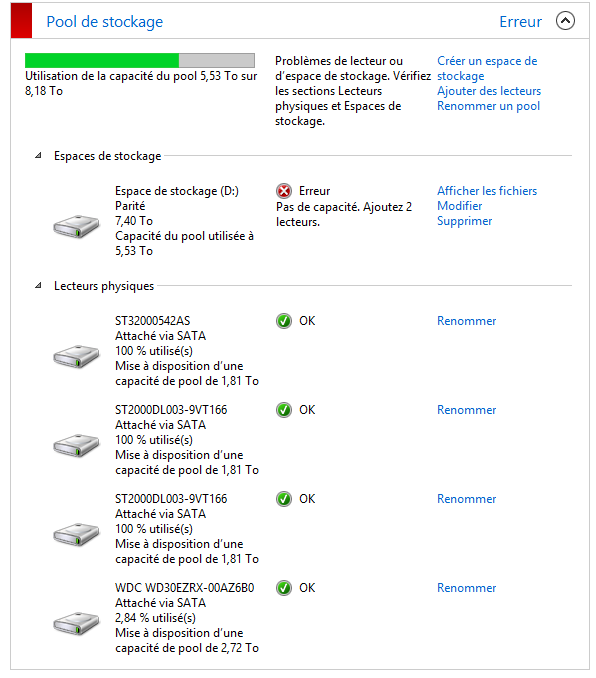 Espace De Stockage Insuffisant Alors Que Non Espace de stockage ws 2012/w8 par maximeb - OpenClassrooms