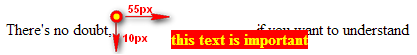 This text is offset