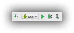 Les boutons pour compiler, exécuter ou déboguer votre application