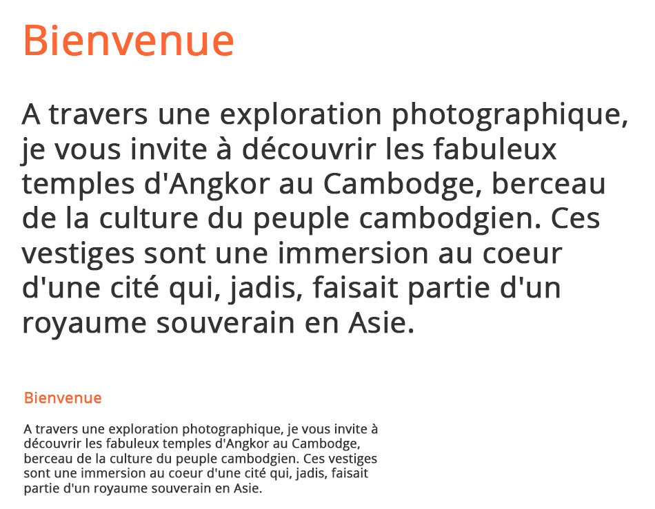 En haut le texte en